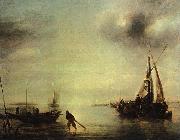Jan van de Cappelle Becalmed oil painting